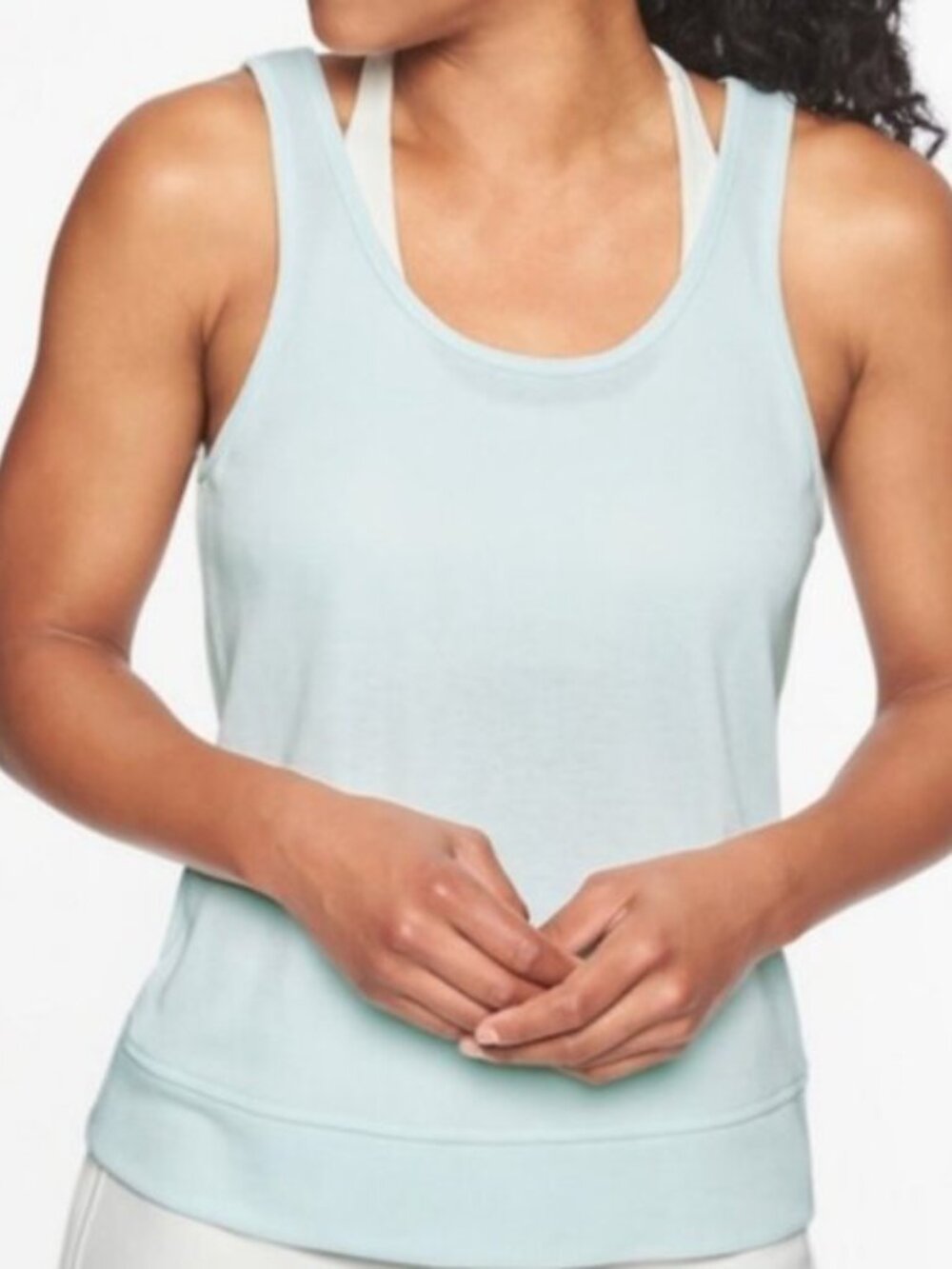 Athleta Serenity V back sleeveless tank top shirt Medium Modal stretch luxury